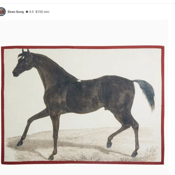 Stallion Horse Tea Kitchen Towel by Siren Song NWT Set of 2 - Picture 2 of 2